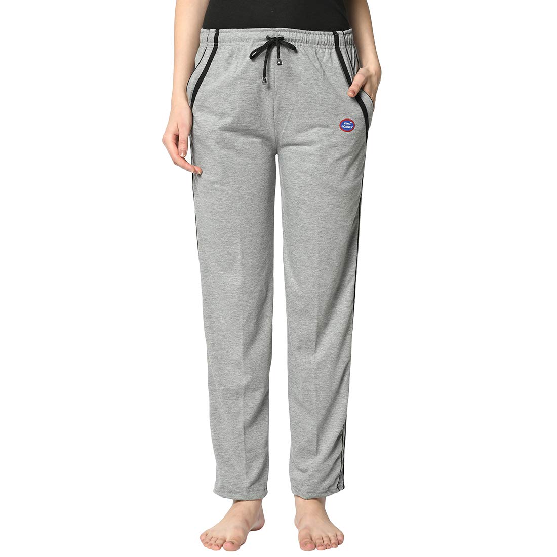 mack jonney Women's Regular Fit Cotton Track Pants | Lower |Pajama |Lounge Pant for Women-D5__BLK__01-picture-40