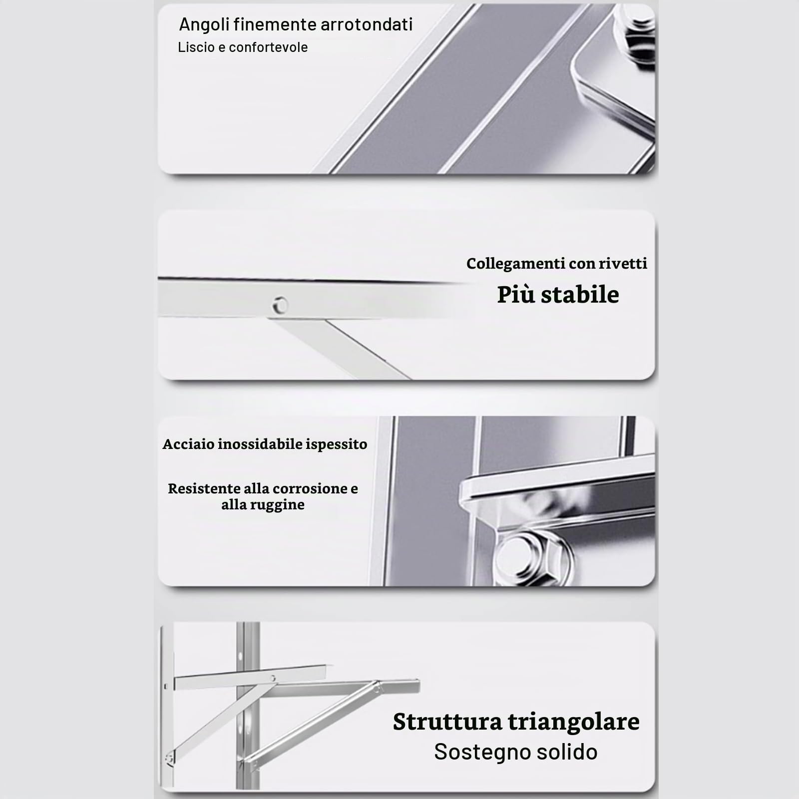 Staffe Condizionatore Esterno, Staffe per Climatizzatore in Acciaio Unità Esterna, Fino a 220 Kg, Telaio di Supporto in Acciaio Inox 304 per Pompa di Calore Esterna(60x55cm/23.6x21.7in)