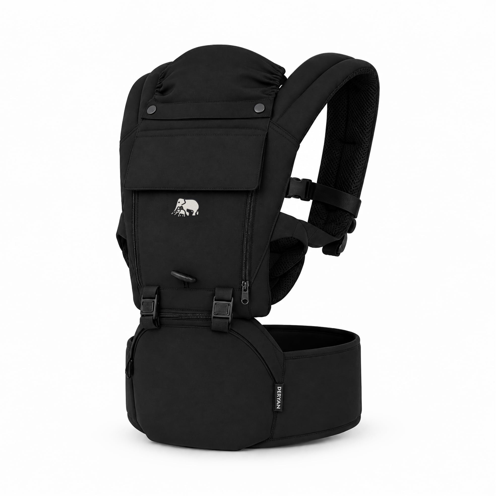 Deryan Pack portabebés para recién nacidos desde el nacimiento, bolsa de transporte para bebés, bolsa de transporte ergonómica, con compartimento de almacenamiento, múltiples posiciones de transporte,