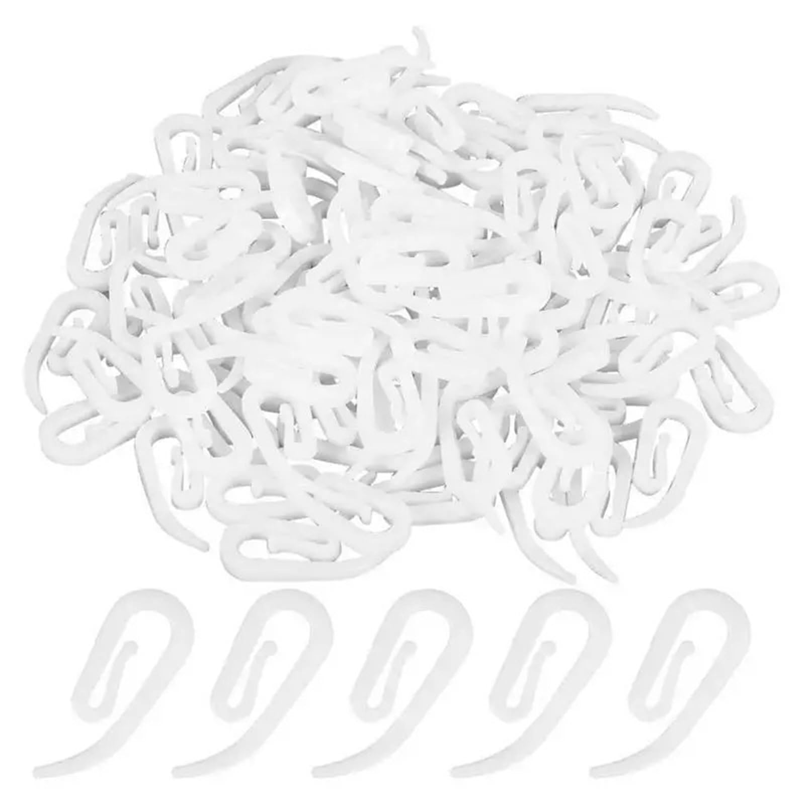 Hooks Clips for Drapes, 400pcs Curtain Hanging Hooks Ring Window White Plastic Hook