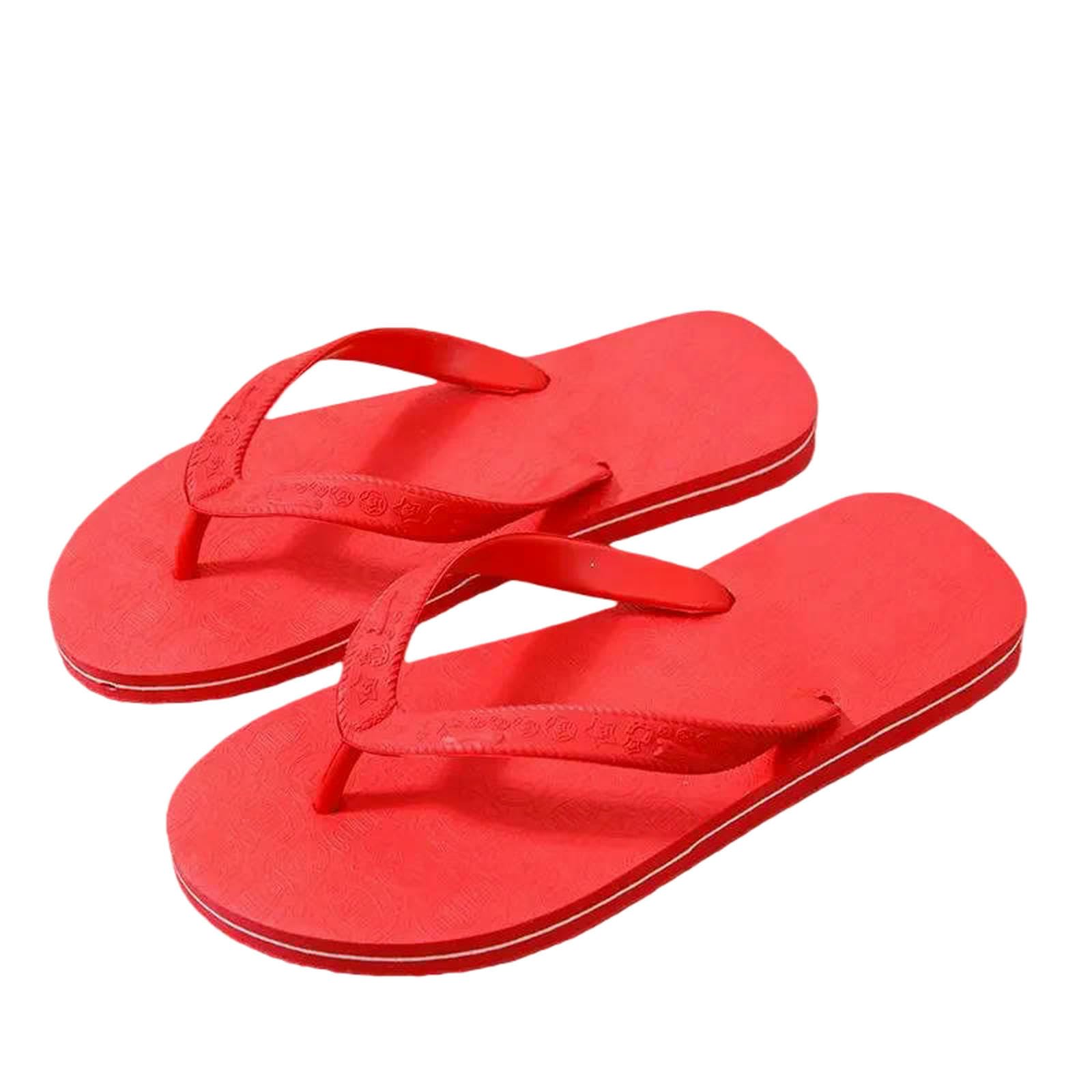 ZSLFCBD Summer Slippers Women Slipper Bathroom Flip Flops Slides Clappers Casual Price Fashion Adult Trend Eva Shoe-red-37-38