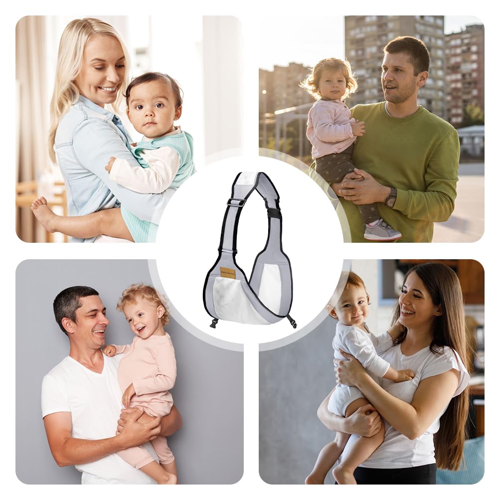 AOOWU Portabebés Portátil, Portabebés Ergonómico Transpirable para Bebés de 6 a 36Meses, Ajustable Portabebes Multifuncional, Plegable Portabebés para Bebés y Niños de Hasta 25kg (Gris) — view 7