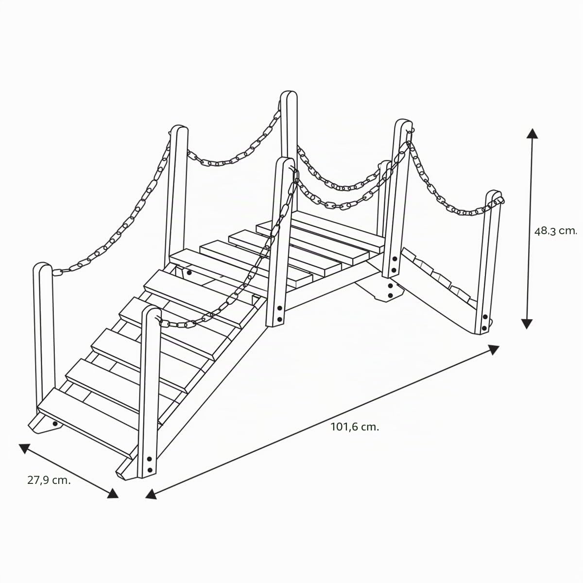 Shine Company Gartenbrücke aus Zedernholz mit Seitenschienen Natur 4963N