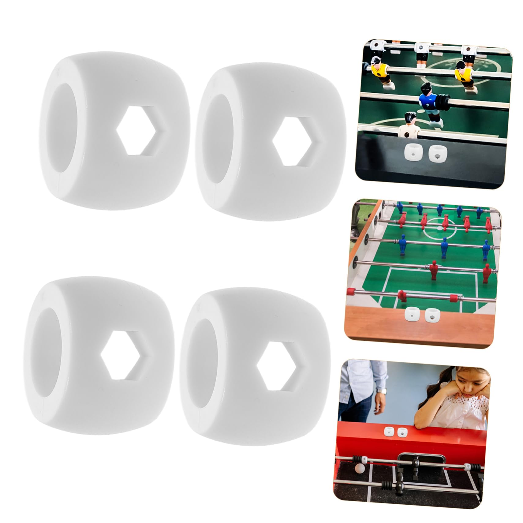 Toyvian Anello di Arresto Ricambio 4 Unitá in Abs Bianco per Calcio Balilla Posizionatore Preciso per Asta per Calcio Balilla da Tavolo e Ufficio