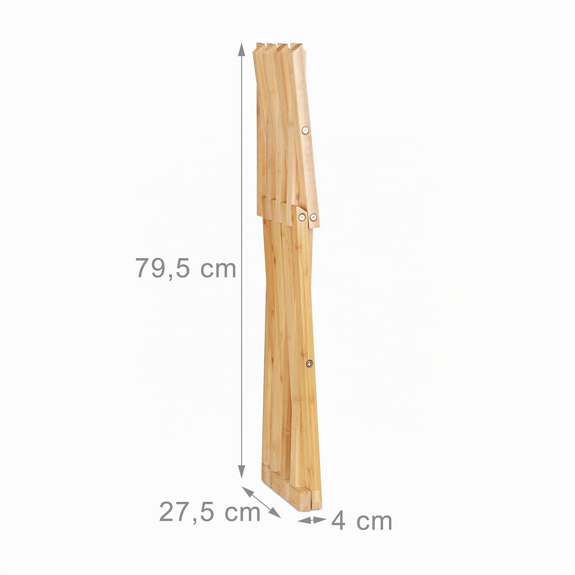 Relaxdays Taburete Bajo Plegable, Bambú, Beige, 42 x 32 x 27 cm