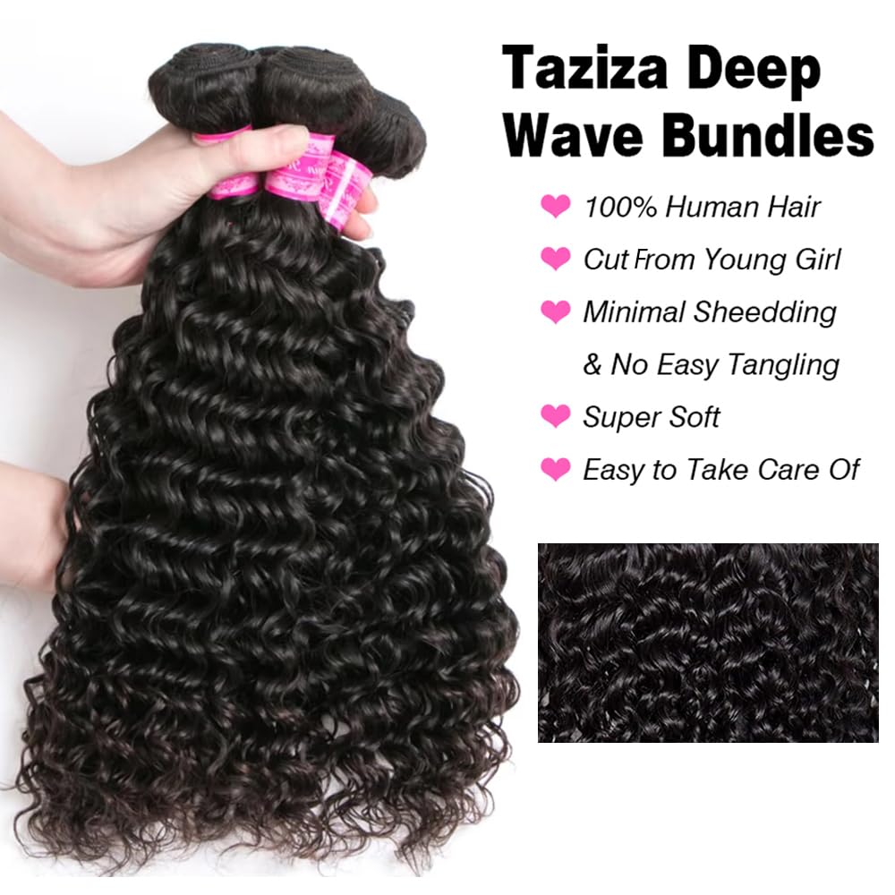 12A Brazilian Virgin Human Hair Bundles, Deep Wave 3 Bundles 100% Unprocessed Remy Hair - Image 4