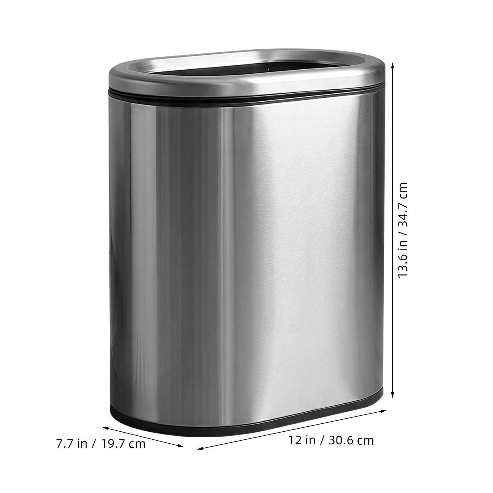 Poubelle Cuisine Mince en Acier Inoxydable 9l, Ouverte