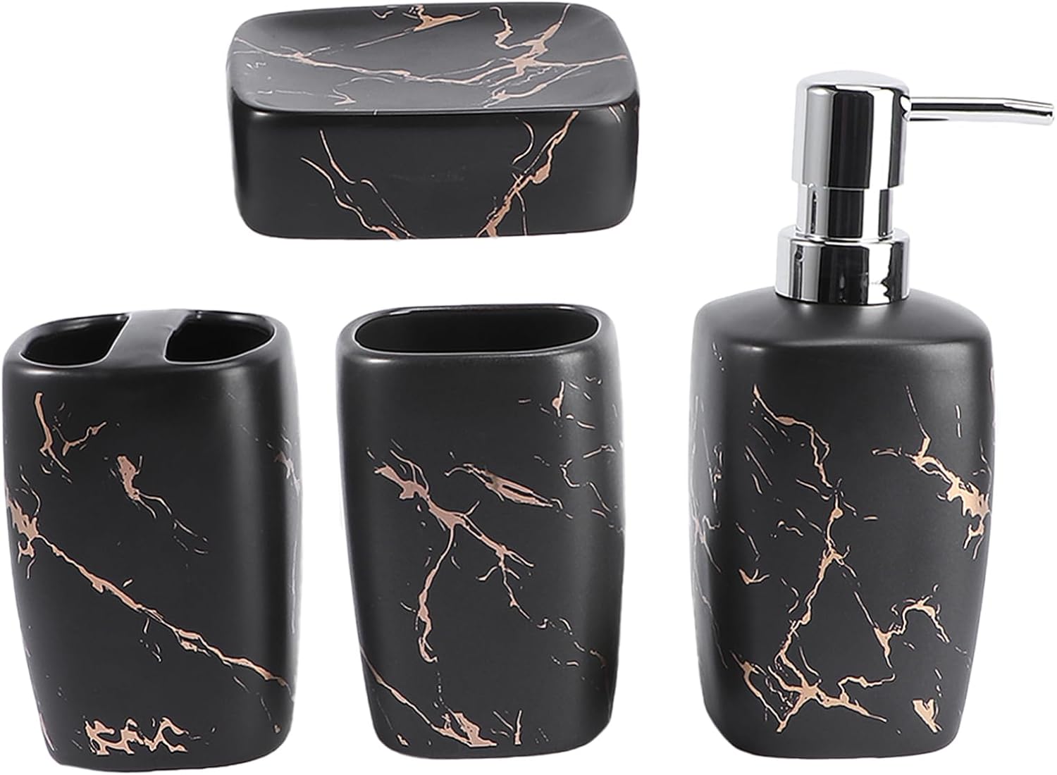 Ceramic Bathroom Accessory Set 2-Piece Gargle Cup Toothbrush Holder Waterproof Sanitary Ware for Personal for Home and Travel