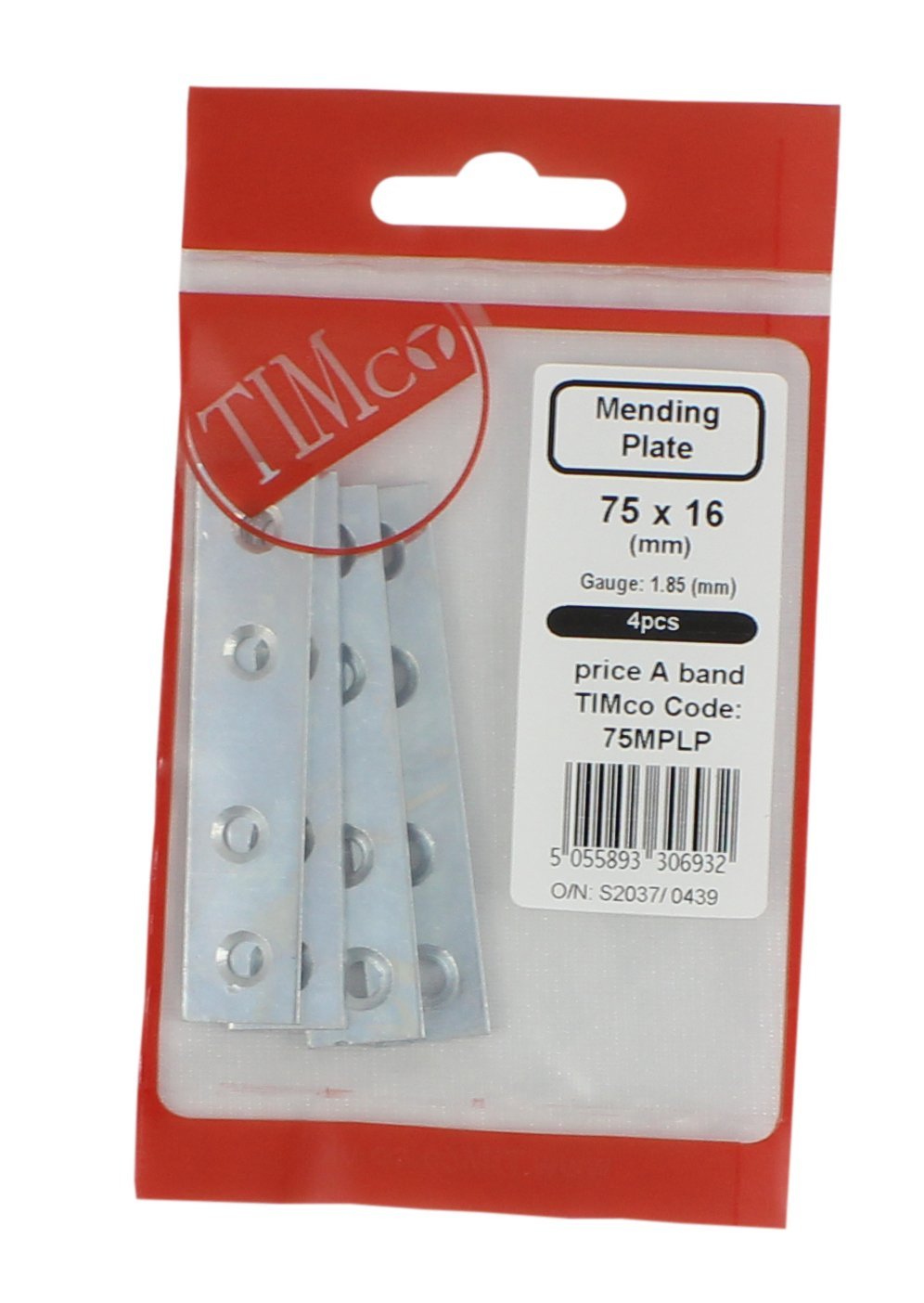 Timco 100Mplp Mending Plate 100 X 16Mm Bag Of 4 5055893306949