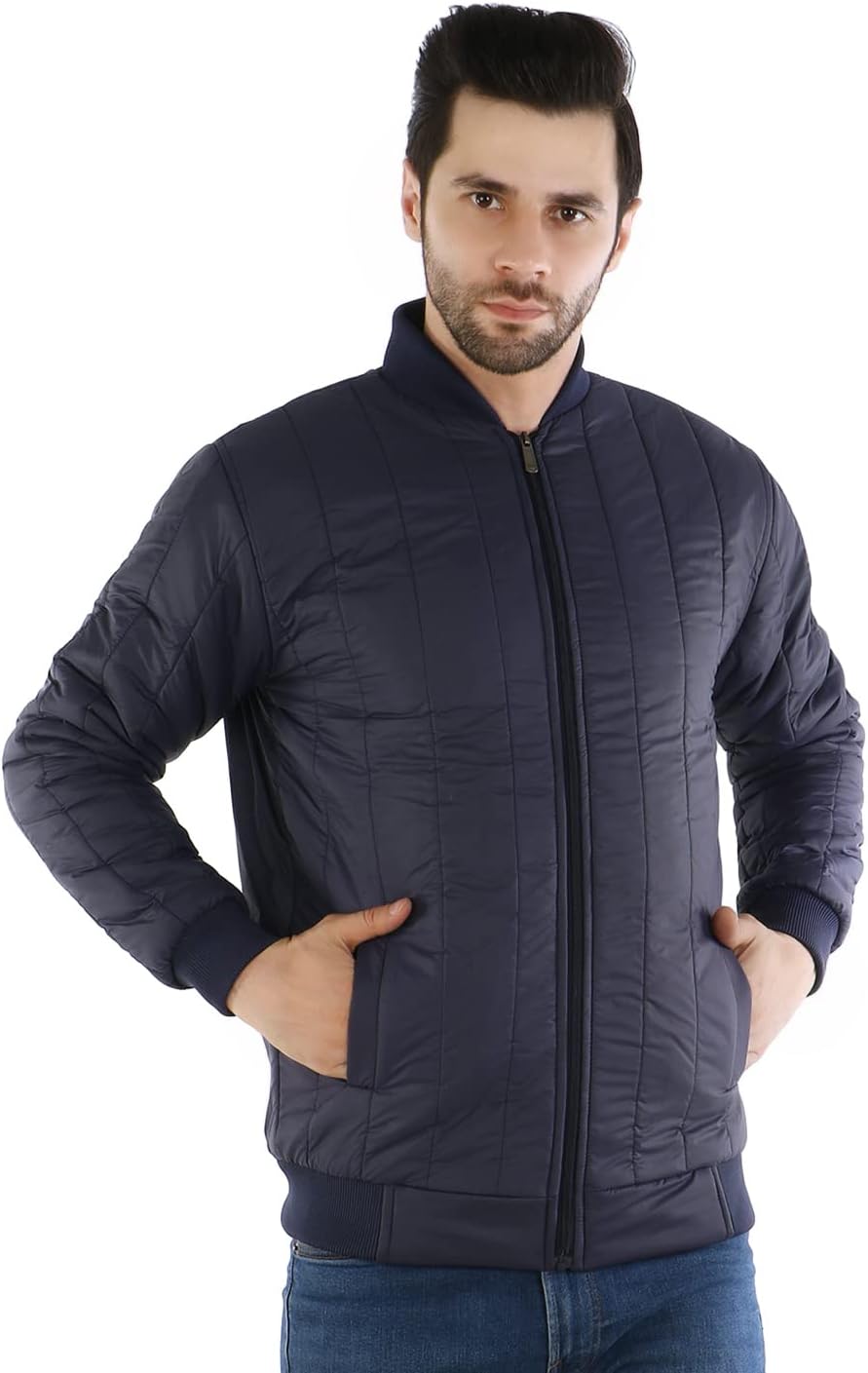 Ico Blue StorFull Sleeve Solid Men Bomber Jacket VARSITY JACKET