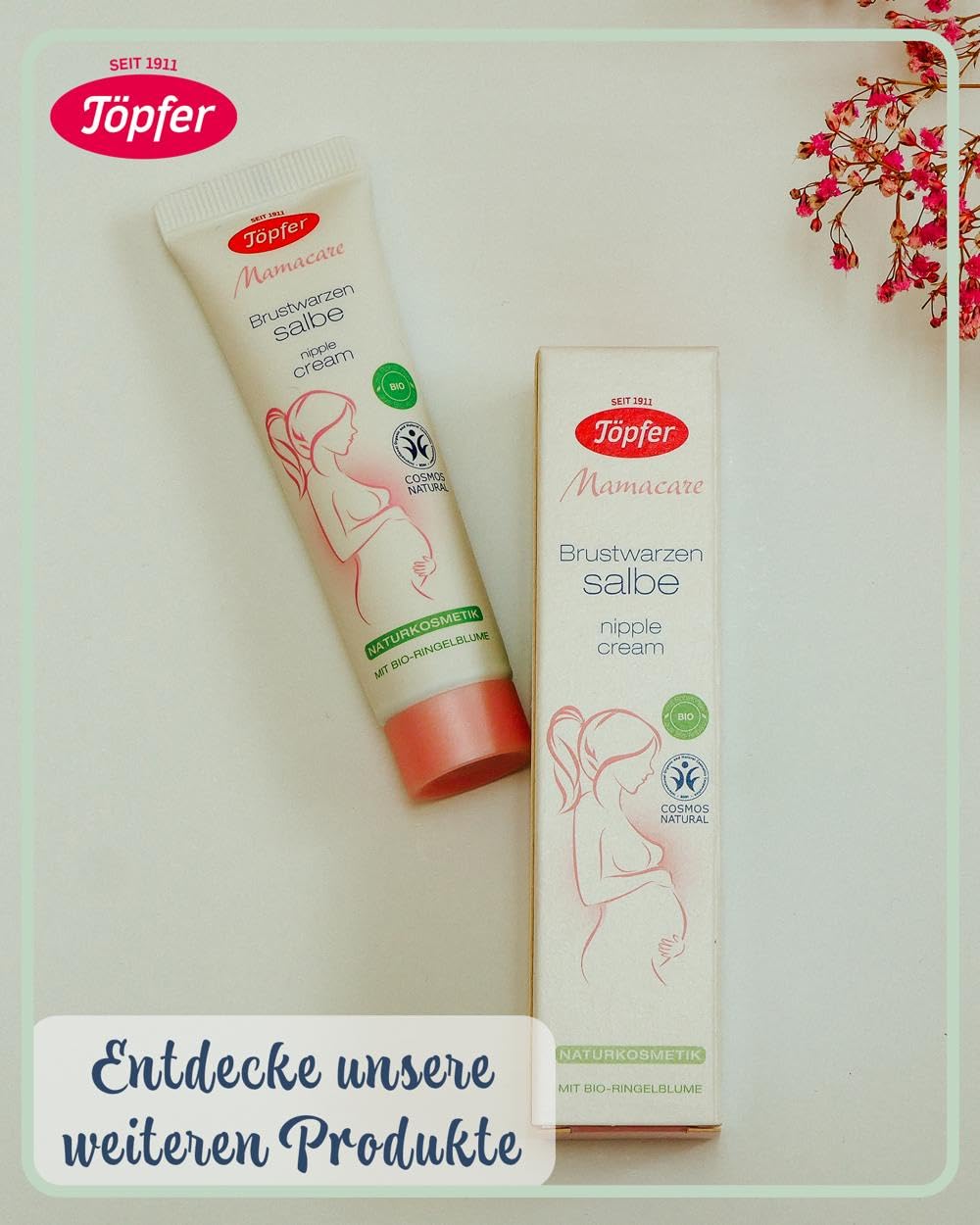 Töpfer Babycare Wundschutzpaste – Schutz & Pflege für den Windelbereich – mit 15% Zinkoxid, Bio-Calendula & Bio-Olivenöl – parfümfrei – 75ml
