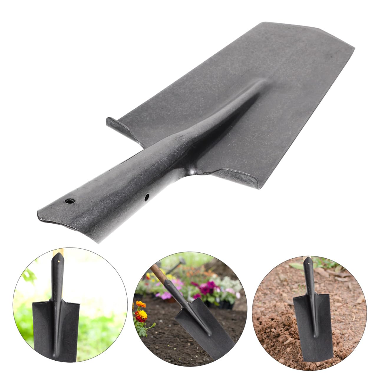 Abaodam Herramienta de Jardinería para Excavar y Plantar Pala de Acero Manganeso Mango Resistente Adecuado para Trabajo en Huerto y Jardín