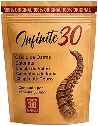 Infinite30 Suplemento Natural com Cálcio de Ostras, Dolomita e Canela de Velho, 30 Cápsulas de 500mg