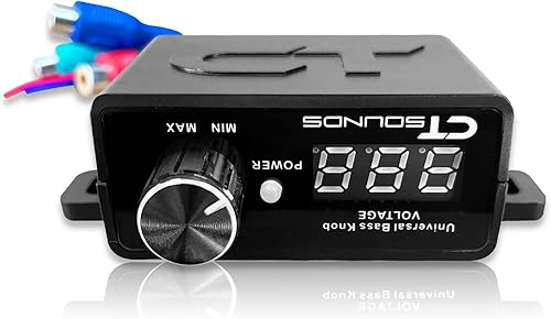 Miniatura 5 de CT Sounds Universal Bass Knob - Digital Voltmeter, Blue LED Display, Remote Gain Control, Power Switch, Durable, Pushable ON/Off for Amp
