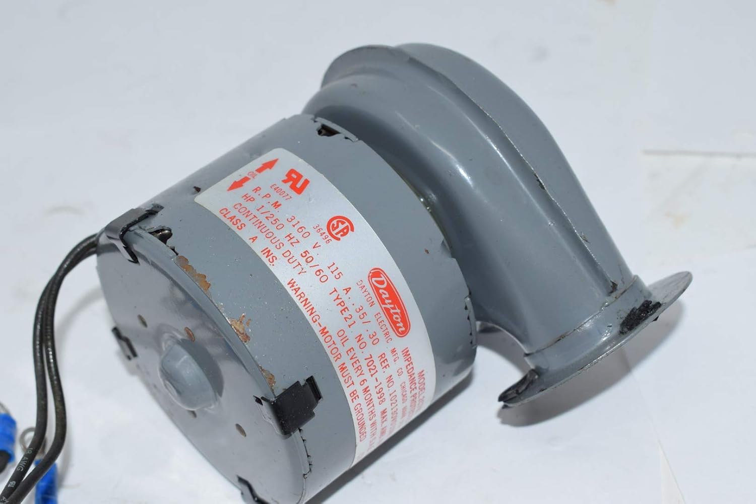 Dayton 1TDN2 2C782 Blower, 12 CFM, 3340 RPM, 115V, 60/50 Hz