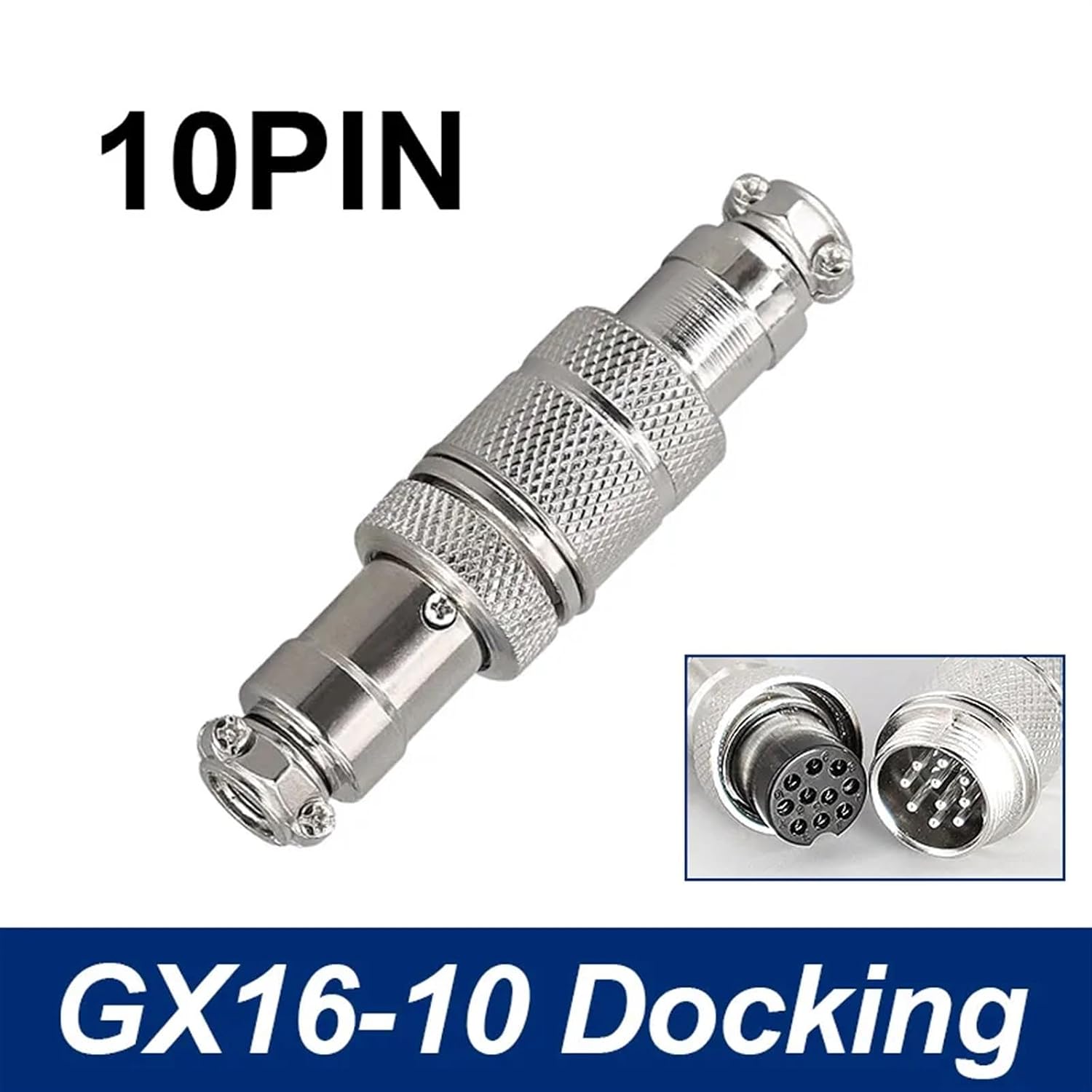 10PCS Gx16 Butt To Butt Connector Femal & Mele 2pin 3pin 4pin 5pin 6pin 7pin 8pin 9pin 10pin Docking Circular Connector(10 pin)
