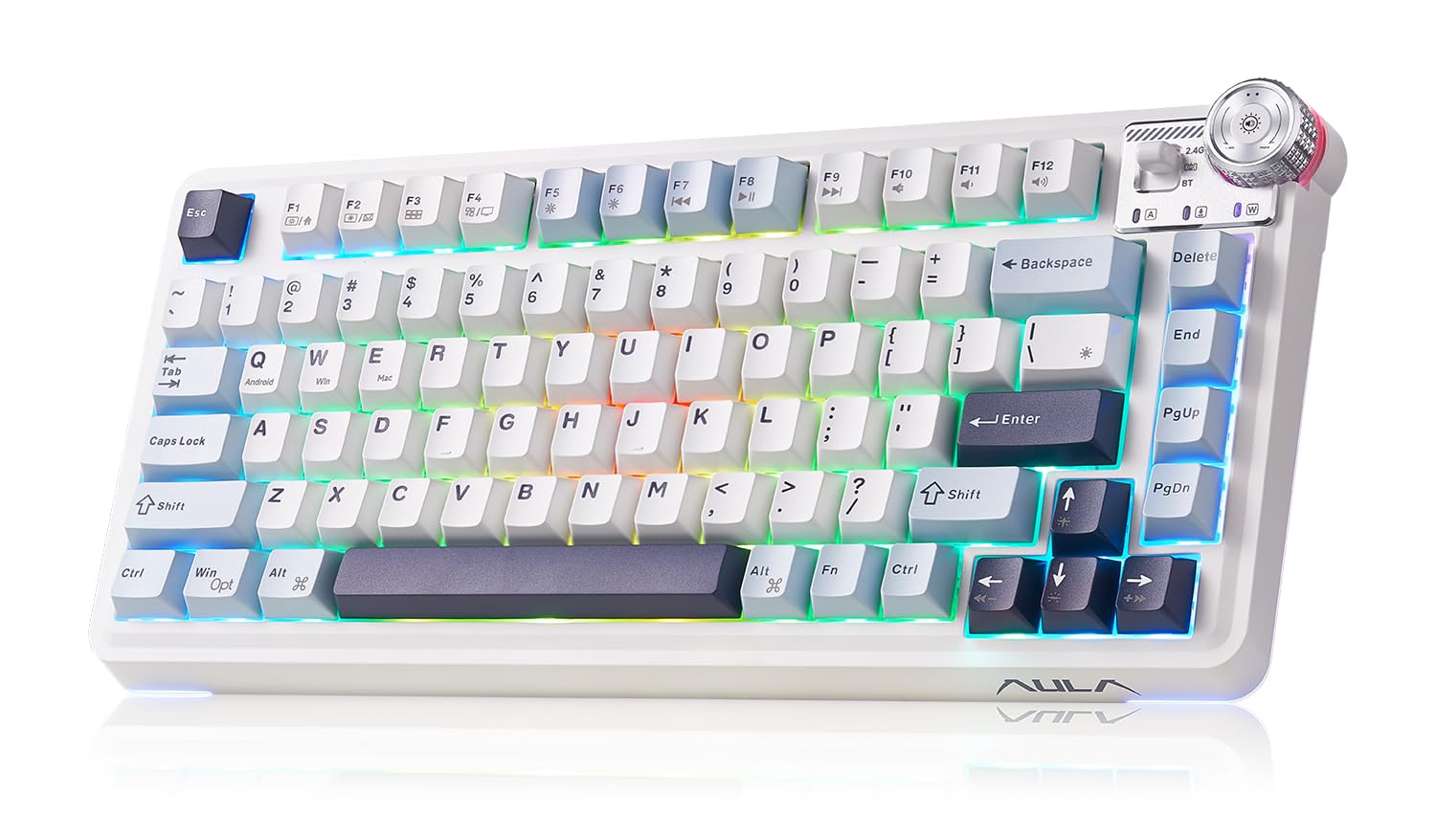LEOBOG x Aula AU75 Wireless Keyboard 81 Keys Gaming Keyboard with Knob 3 Modes Bluetooth 2 4GHz USB-C