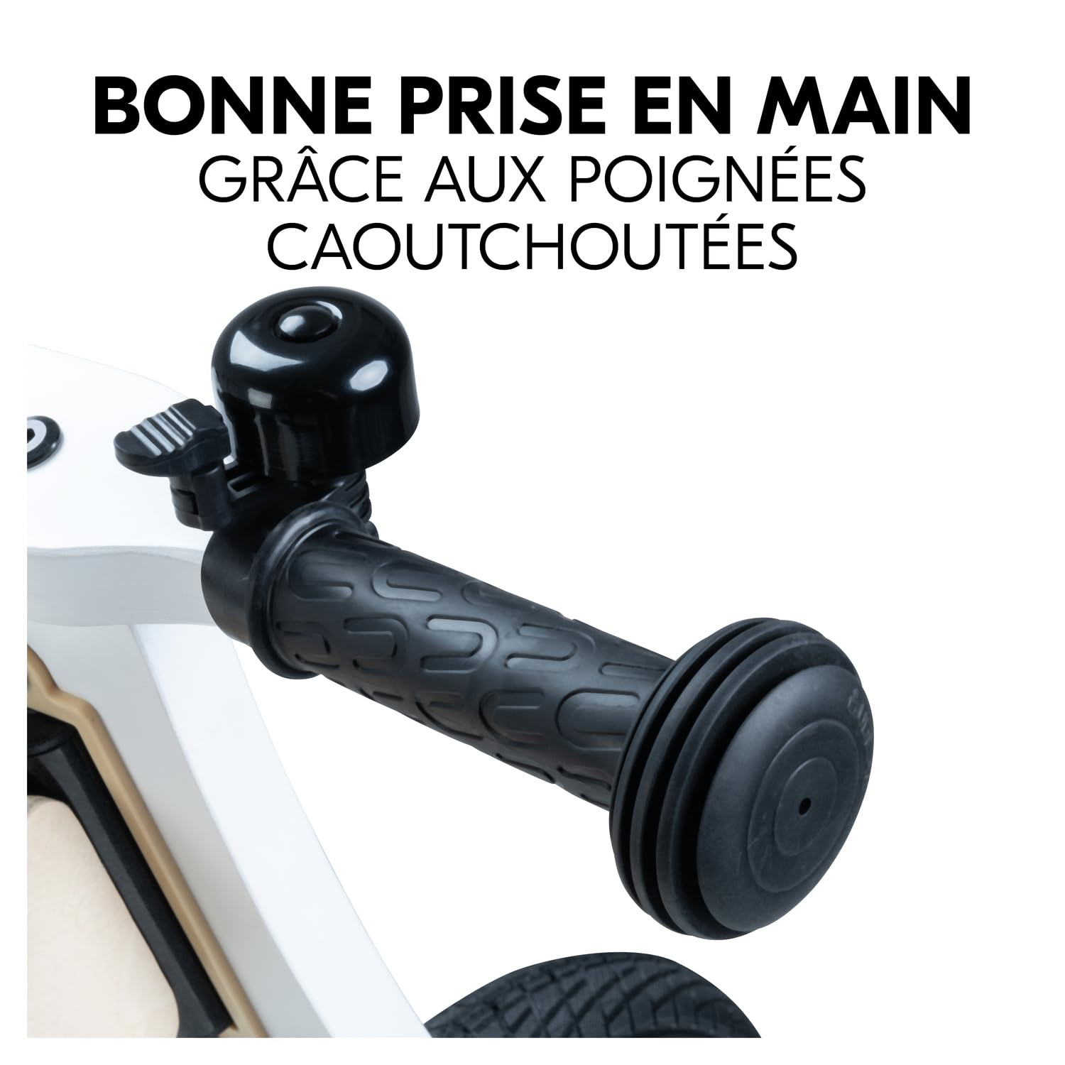 Hauck Draisienne 2 Ans Balance N Ride, Velo Bebe en Bois FSC, Supporte Jusqu'à 20 kg, Selle Réglable, Roues Pneumatiques 12 Pouces, Portable, Sonnette