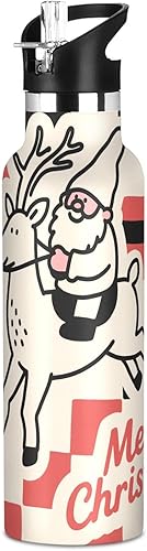 Botellas de agua reutilizables a prueba de fugas y sin BPA con pajitas a prueba de fugas de doble pared aislamiento al vacío para bicicleta, correr,