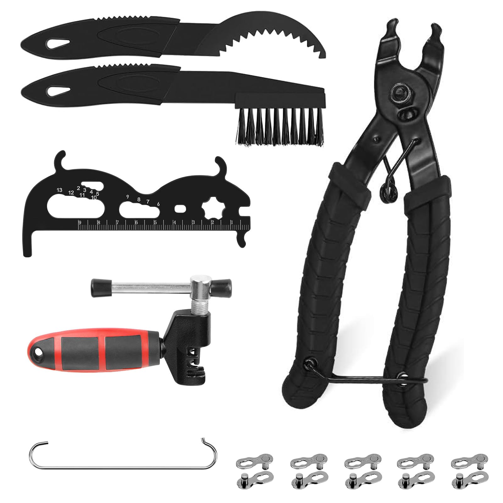 Bike Chain Repair Tools Set, Bicycle Chain Break Tool, Pliers, Brush