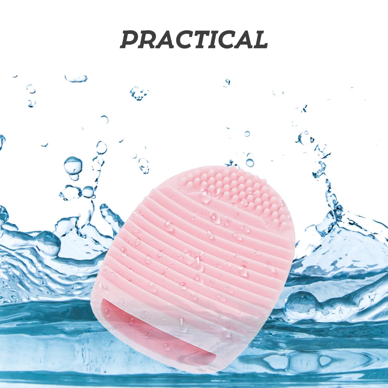 Beaupretty Makeup Brush Cleaner Silicone Pad Egg Shape Brush Cleaning Mat for Thorough Makeup Scrubbing Reusable Beauty Cleaner for Travel Gym Camping Home Use 3.14 X 2.16 X 1.18 in