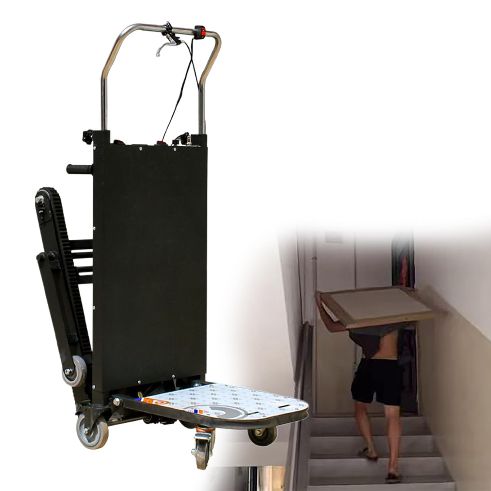 Electric Hand Truck for Stairs, Easy Up and Downhill, 2980 W, Maximum Load 500 kg, for Moving, Warehouse and Distribution Logistics