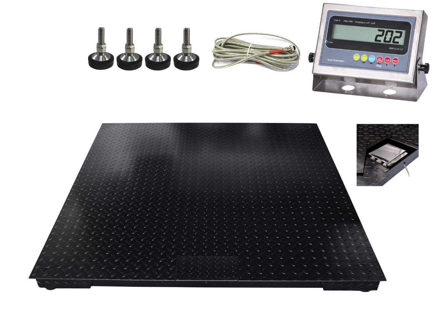 Special SellEton (60 X 60) Upgrade Industrial Floor Scale | Heavy Duty Industrial Pallet Scale with Stainless Steel Indicator - Size (10,000 Lbs X 1 Lb) Cheap SellEton (60 X 60) Upgrade Industrial Floor Scale | Heavy Duty Industrial Pallet Scale with Stainless Steel Indicator - Size (10,000 Lbs X 1 Lb)