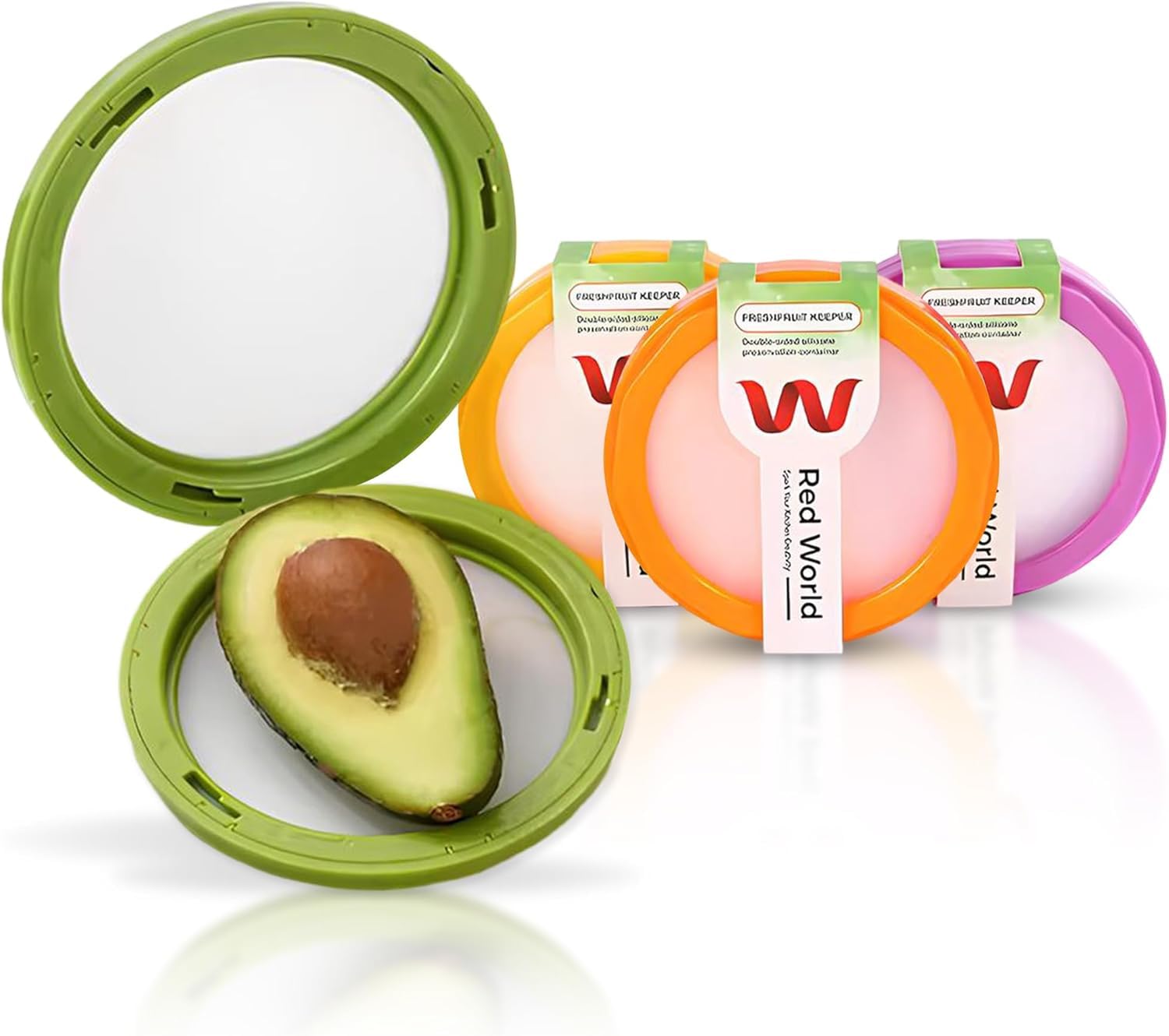 Avocado Saver and Onion Storage - Avocado Keeper Tomato Saver 4-Piece Set Silicone Food S…