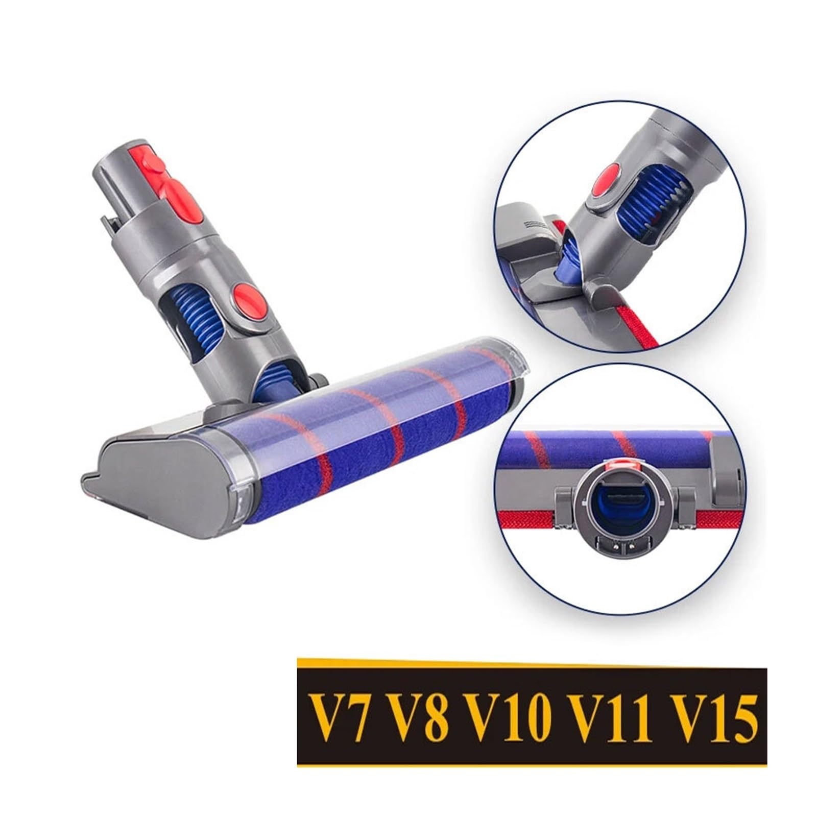 Cabezal De Cepillo De Rodillo Suave, Compatible Con Dyson, V7 V8 V10 V11 SV12 V15, Piezas De Aspiradoras De Varilla Inalámbrica, Accesorio for Suelo De Madera Dura