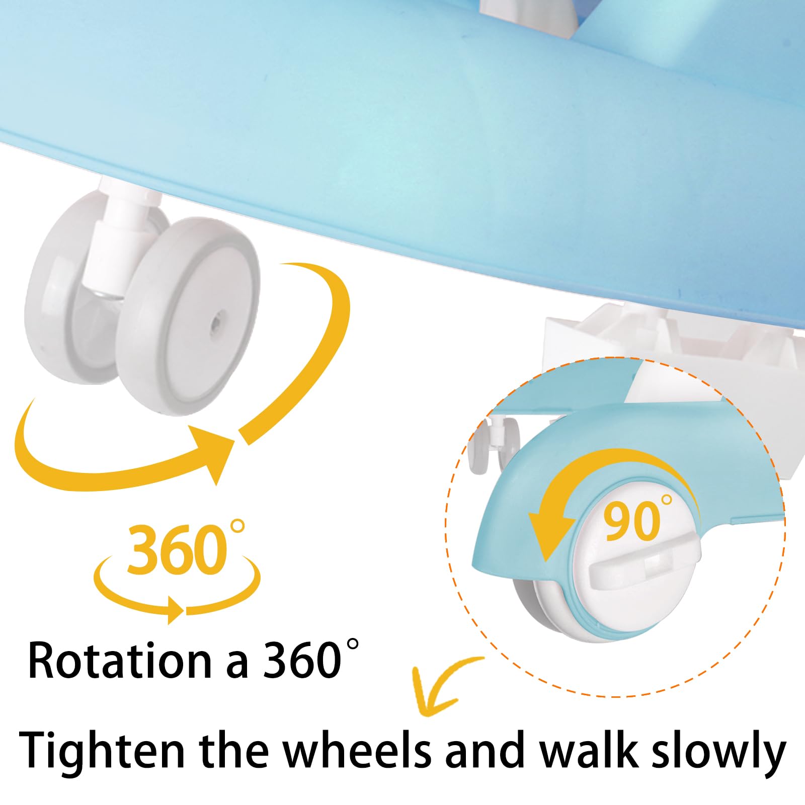 OHMG 4-en-1 Trotteur Bébé avec plateau multi-activités interactive avec musique amovible, Trotteur bébé réglable en hauteur et facilement pliable,jusqu'à 12 kg