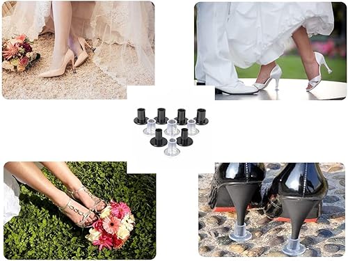 Miniatura 5 de AHCUTE 16 pares de tapones de tacón alto  4 tamaños de tapones de talón para mujer, para boda, protectores de talón transparentes para zapatos para