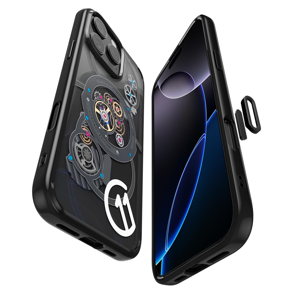 Spigen iPhone 16 Pro Max ile Uyumlu ince MagSafe Kılıf Ultra Hybrid T Force Kamera Butonu Sararma Karşıtı DuraClear™ Hava Kanalı Teknolojisi™ Askeri Sınıf Koruma c11 Chronos Tasarım Kapak - ACS09192