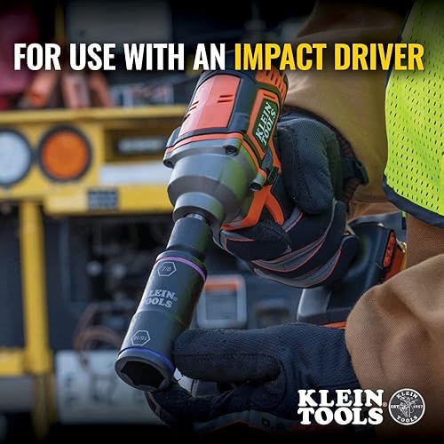 Miniatura 4 de Klein Tools Juego de llaves de impacto (66070) y kit de destornillador de impacto (80083) con enchufes abatibles y destornillador multibroca