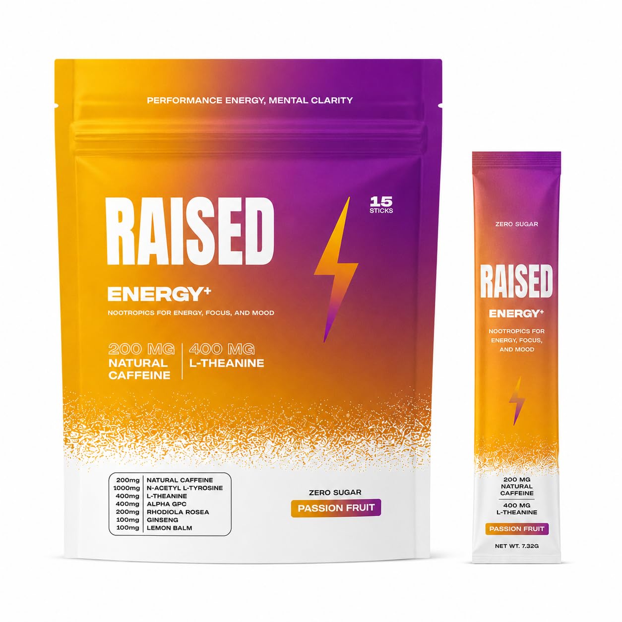 サプリメント Amazon.com : Raised Energy & Focus Drink Mix | 200mg Natural