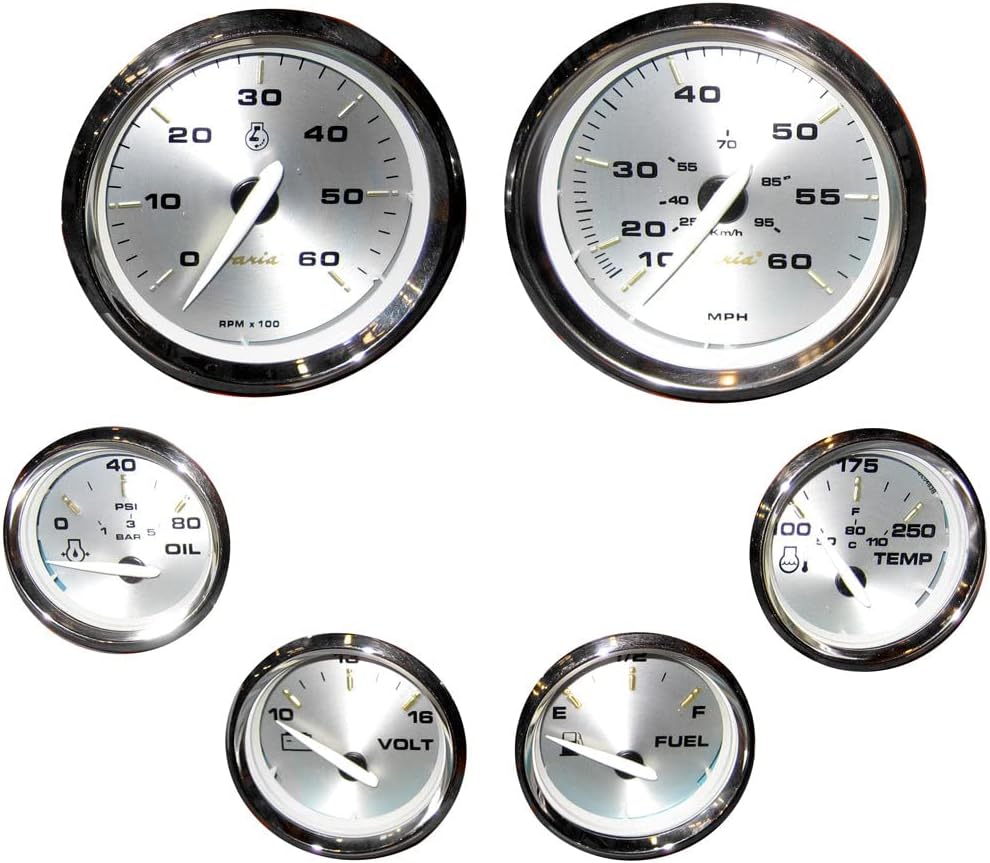 Faria Kronos Boxed Set of 6 Gauges f/Inboard Motors