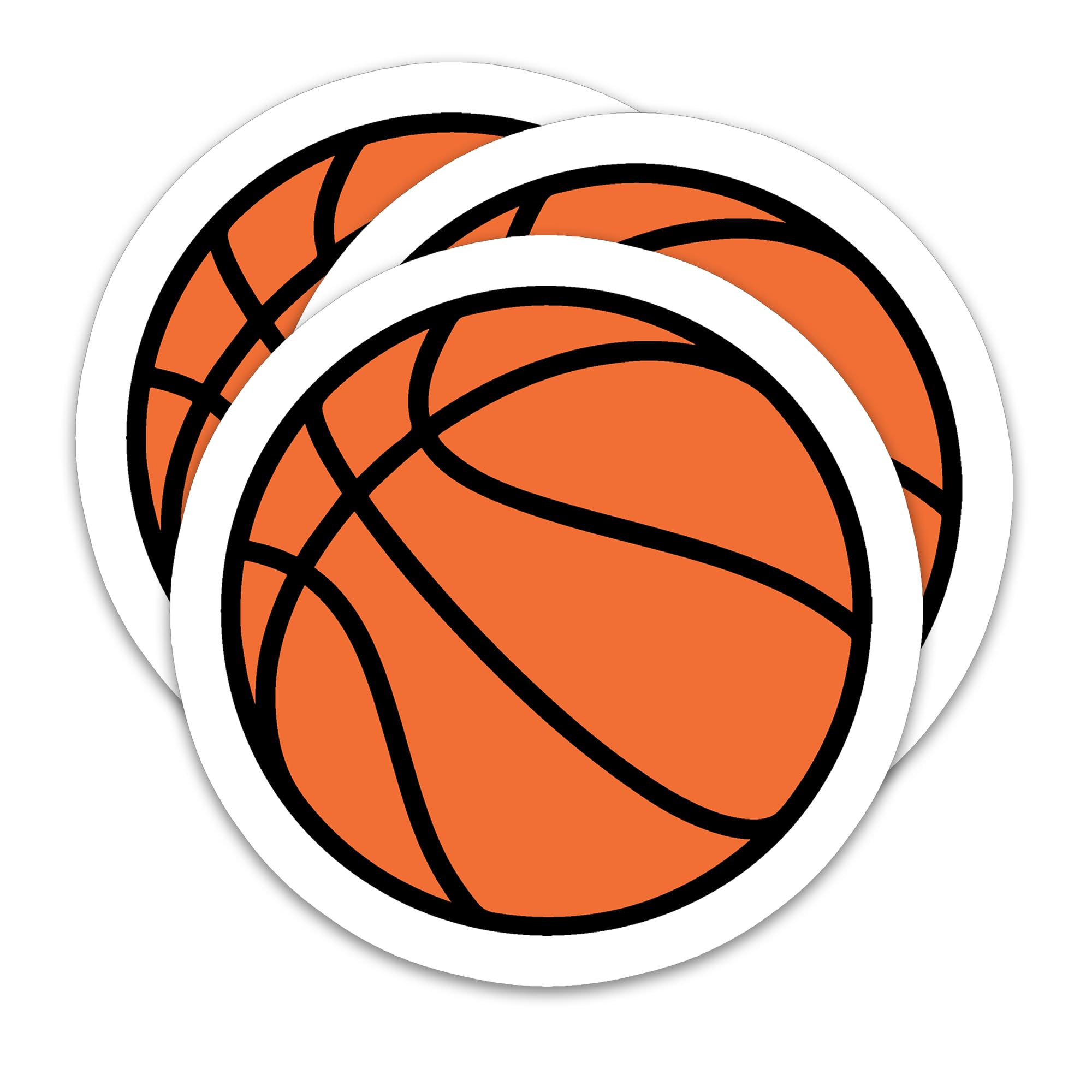 (3pcs) Basketball Stickers – Waterproof Vinyl Decals for Laptop, Water Bottle, Scrapbook, Phone – Gift for Basketball Lovers, Coach, Teen, Boys, Girls