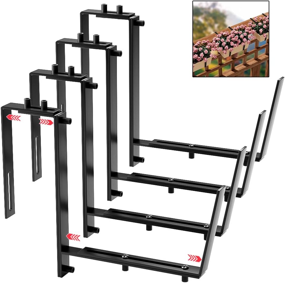AONAYIOA 4 Pack Adjustable Planter Box Brackets (6 to 12