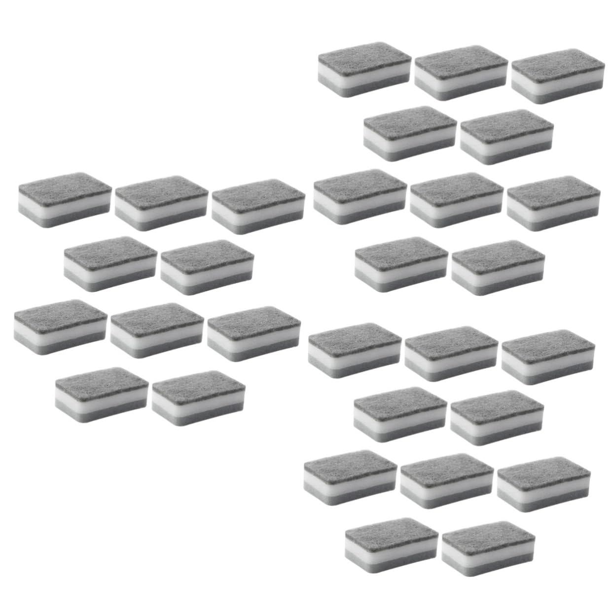BESTYASH 3 Series Estropajo Esponjas De Cocina Depuración Absorbente Deber Fregadora De Platos Beto Doble Toallita De Limpieza De Esponja Almohadillas para Limpiar Ollas Gris 10 Piezas X 3