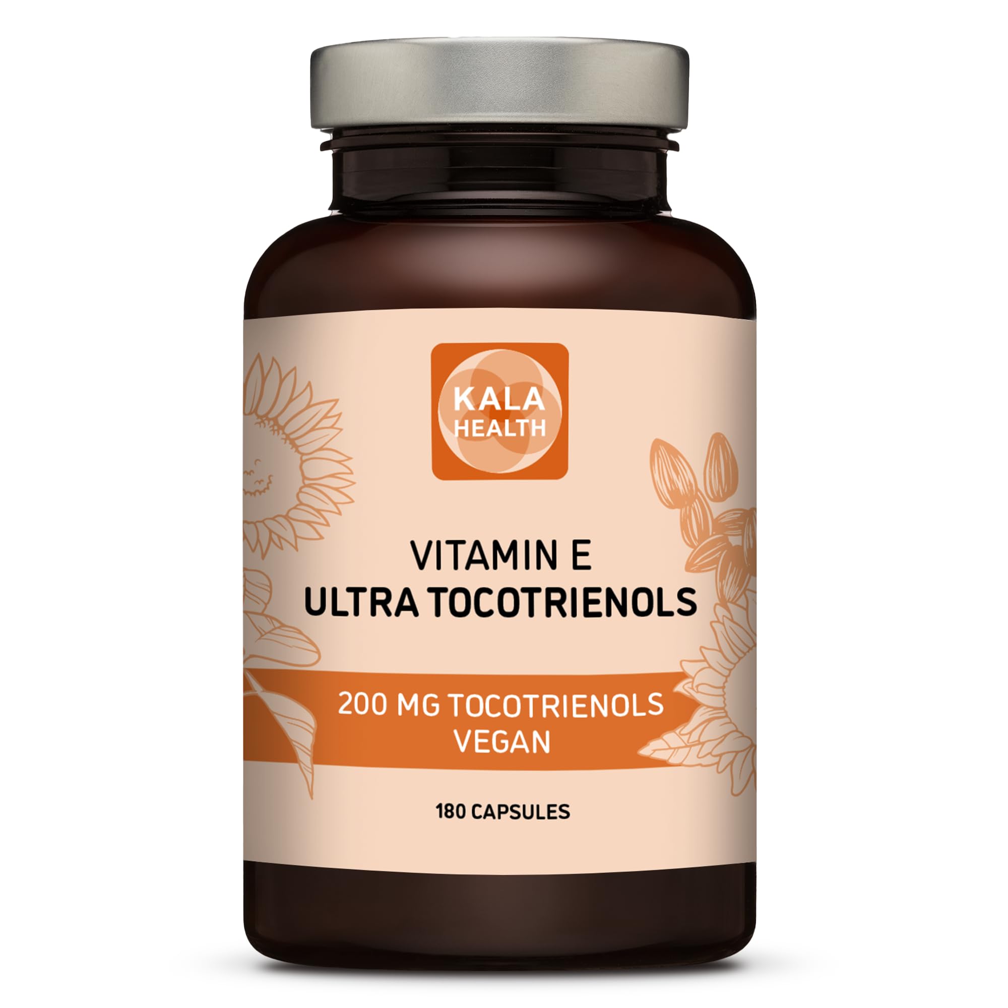 Kala Health Ultra Tocotrienol 200mg Vitamin E Vegan – All 4 tocotrienols - Alpha Tocotrienol + Beta Tocotrienol + Gamma Tocotrienol + Delta Tocotrienol – No Tocopherols - Unique Tocotrienol Complex