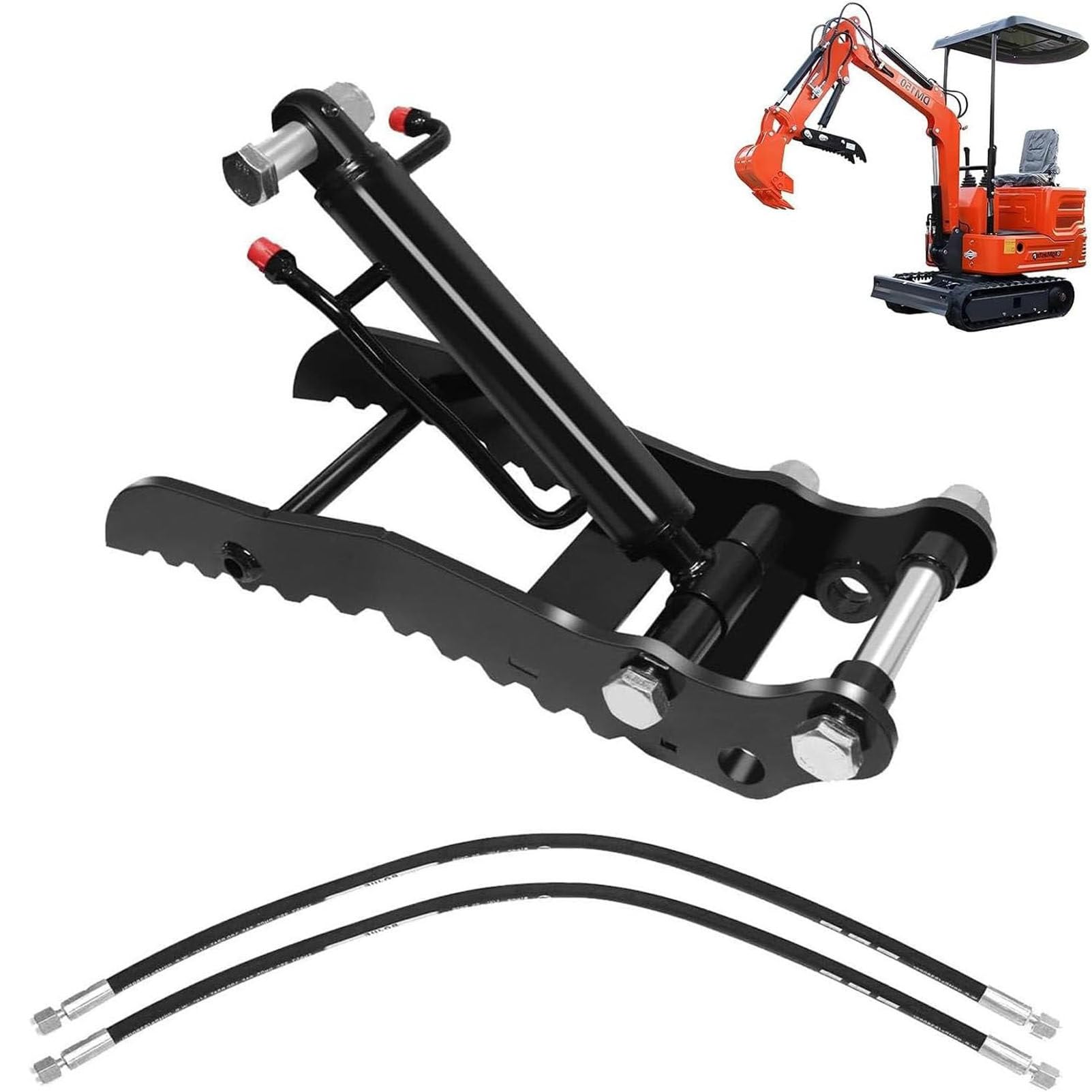 PioMue Mini Excavator Hydraulic Thumb Clip Serrated Steel Gripper Single-HoleThumbClip