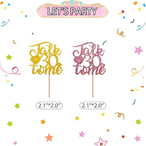Miniatura 2 de 24 adornos para cupcakes de Talk 30 To Me para cumpleaños de 30 años, decoración de cupcakes de feliz cumpleaños de 30 años, decoración de pastel de