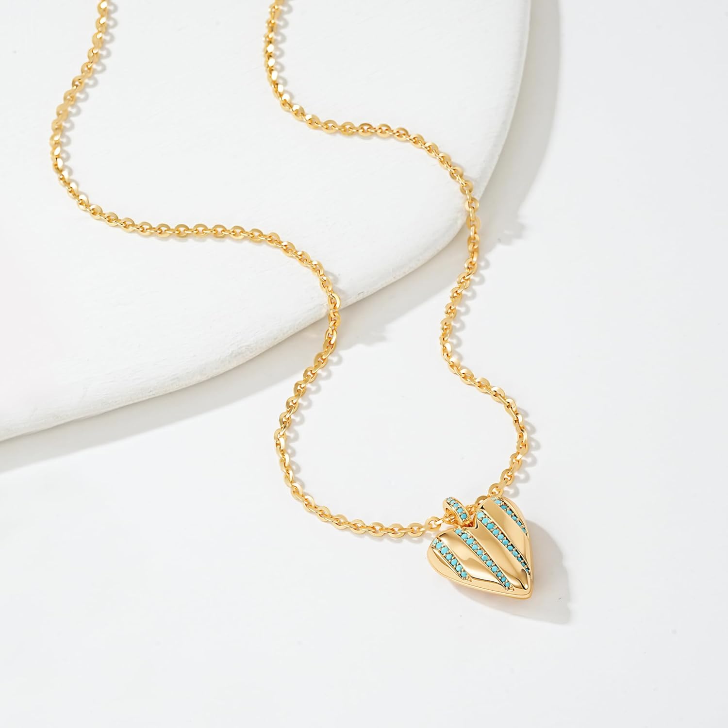 MTMY Layered Heart Necklaces for Women Stackable 14K Gold Plated Chain Necklace Layering CZ Heart Pendant Choker Necklaces Trendy Jewelry Set Valentines Day Gifts - Image 6