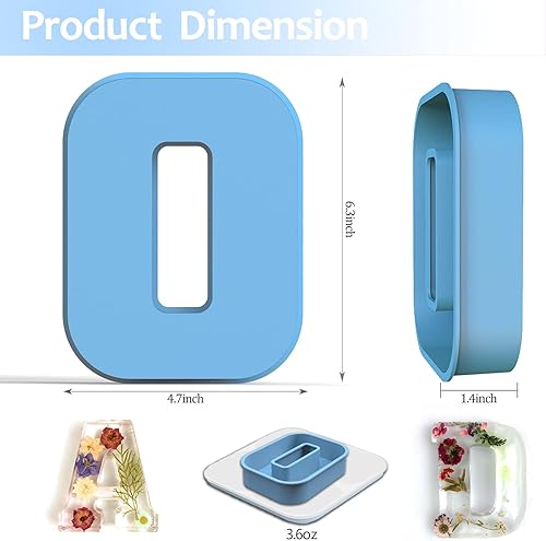 Miniatura 2 de Molde de resina, moldes de silicona 3D de letra O grande para fundición de resina epoxi, moldes del alfabeto de silicona para resina para arte,