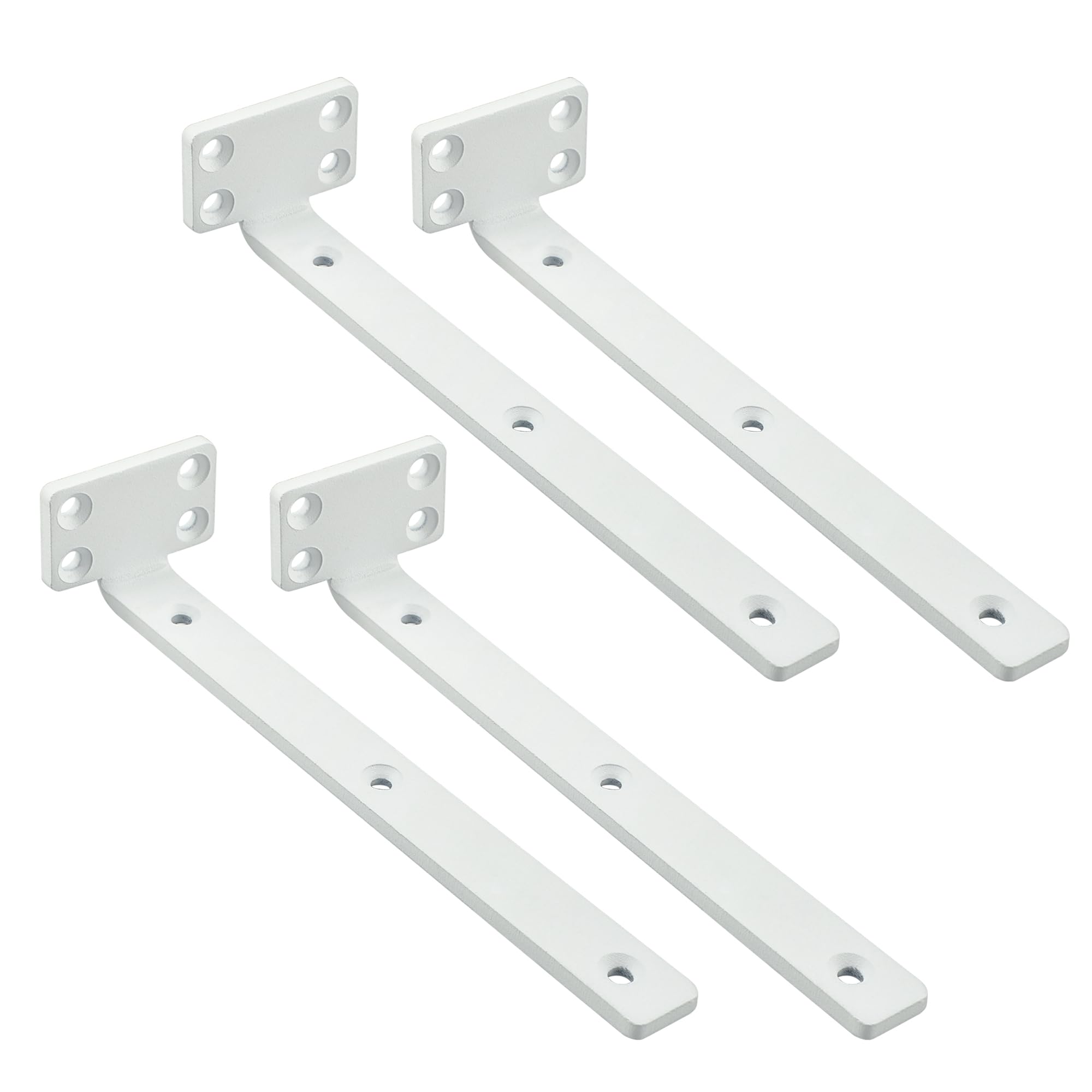 Mooche Gerüstbrett-Halterung, strapazierfähig, schwebende Rahmenhalterung, Metallgerüst, Regalbrett L (Weiß, 20 cm)