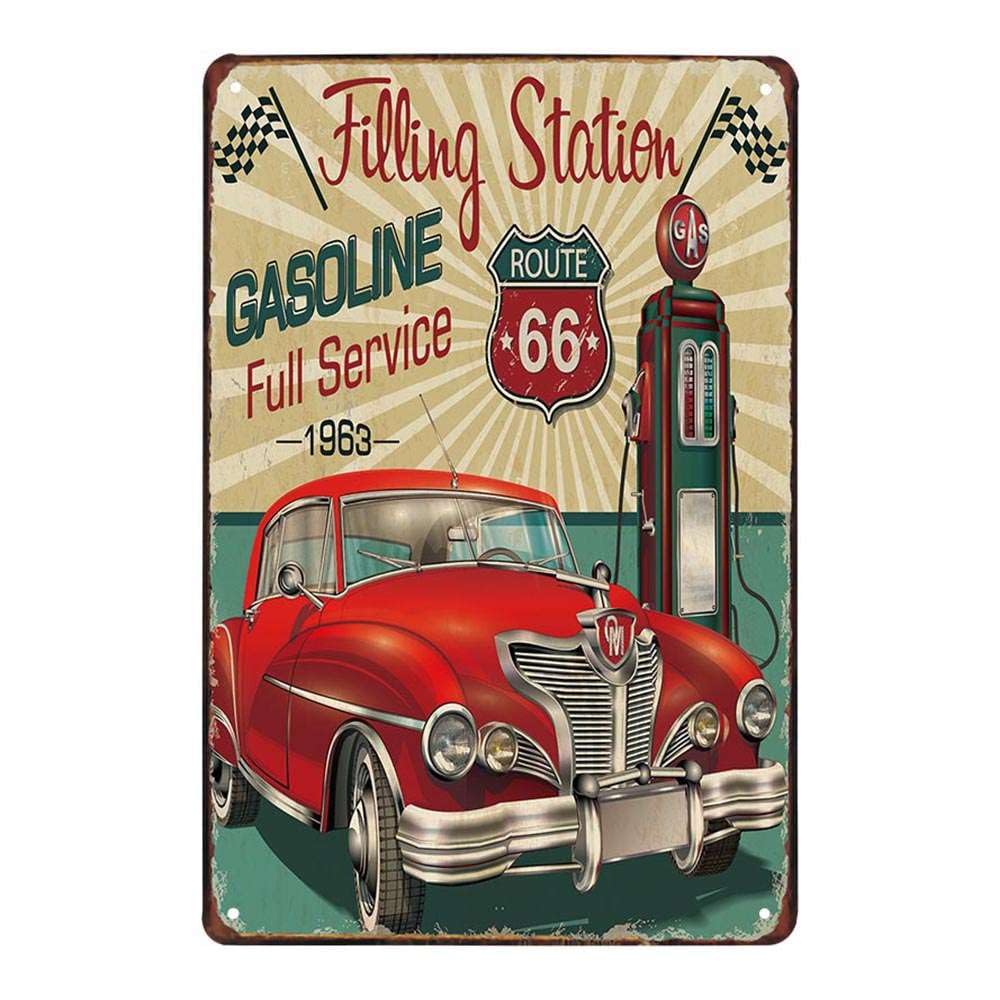 Auto Repair Garage Metal Tin Sign Retro Vintage Plaque Set of 4