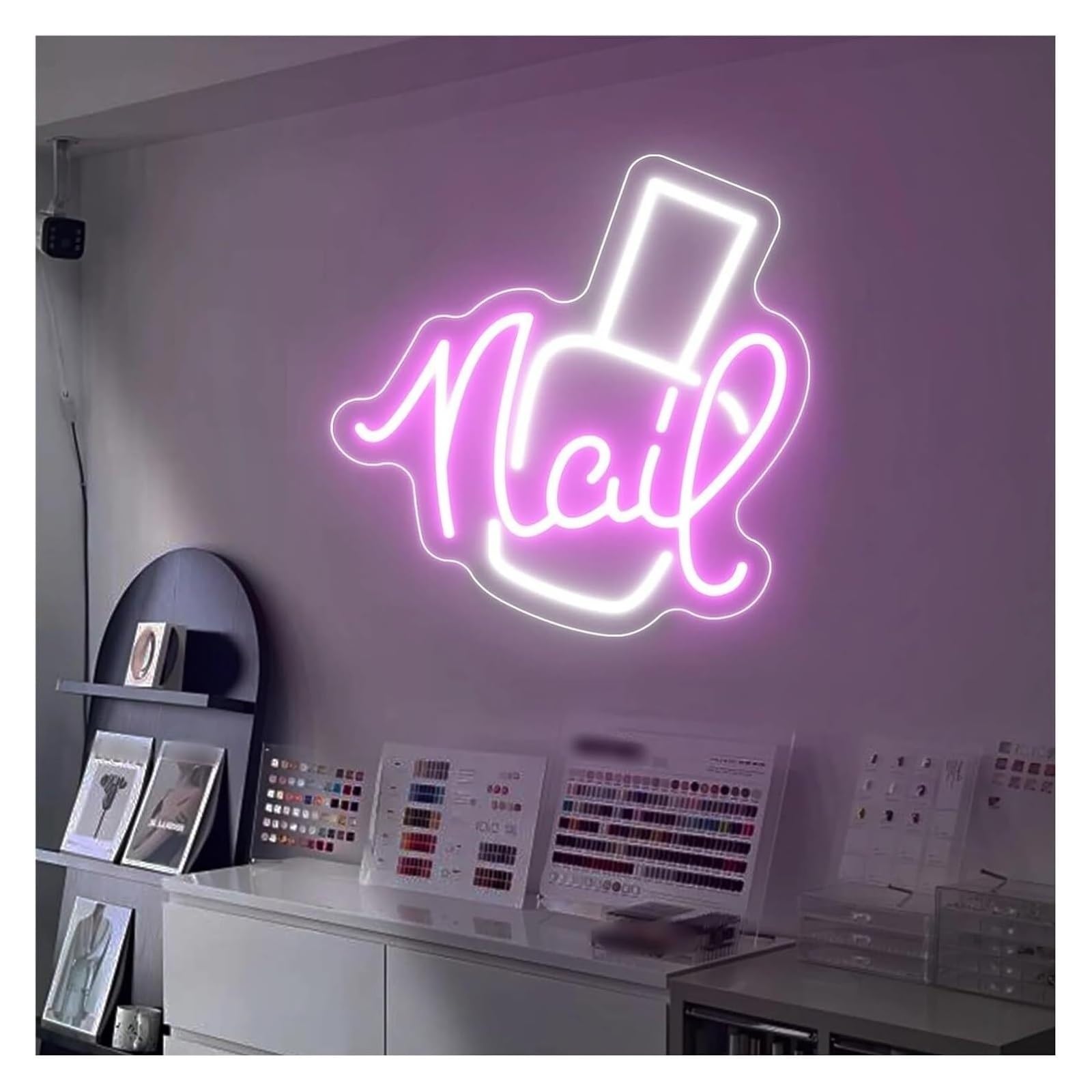 Generisch Neonlampe Lehnwort „Nägel“ für Neon-Maniküre für mit -Beleuchtung für Schlafzimmer, Schönheitssalon, Nagelstudio, Mädchenzimmer