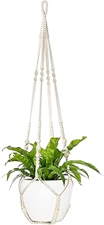 Mkono 43 Inch Macrame Plant Hanger Large for up to 12 Inch Pot Extra Long Hanging Plant Holder No Tassels Hanging Planter ...