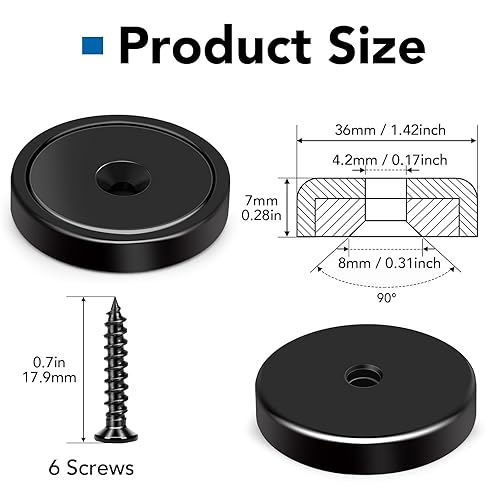 Miniatura 3 de LOVIMAG Imanes, 150 libras + imán de neodimio fuerte impermeable con agujero para montaje en pared, imanes fuertes de tierras raras con agujero