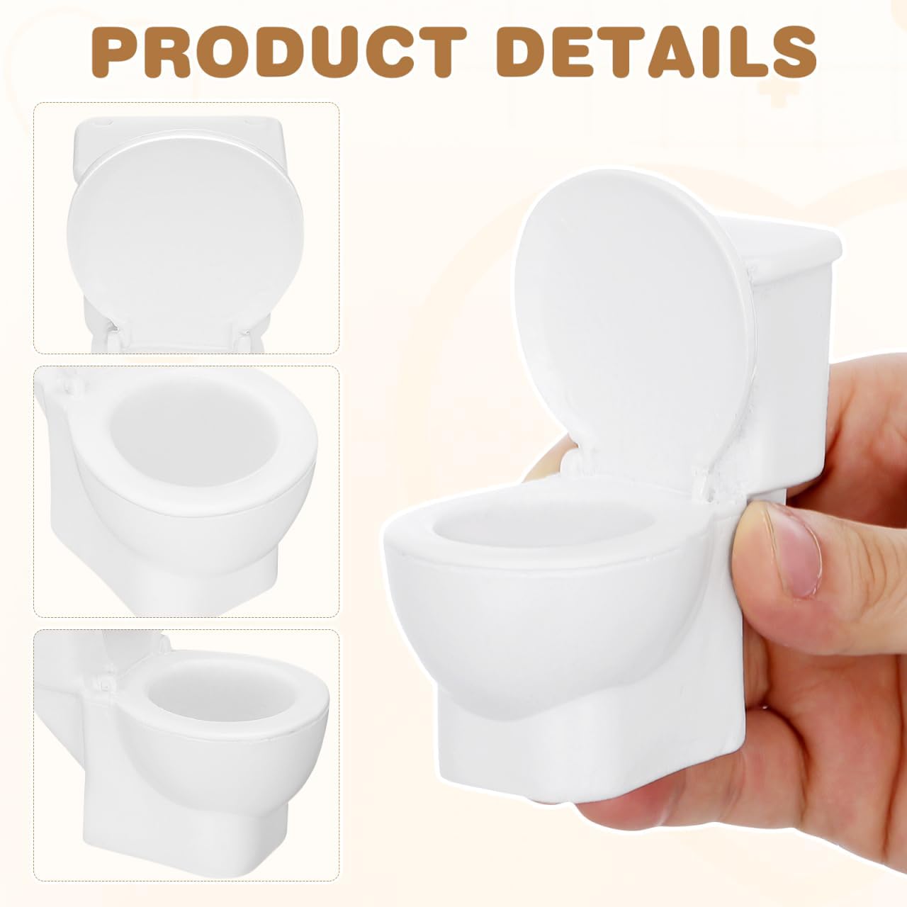 Toddmomy Mini Commode Figurines 1 12 Scale Resin Toilet Ornament for Dollhouse Accessories Mini House Scene Decor Fairy Garden Room Tabletop and Plant Pot Display 3.54 in