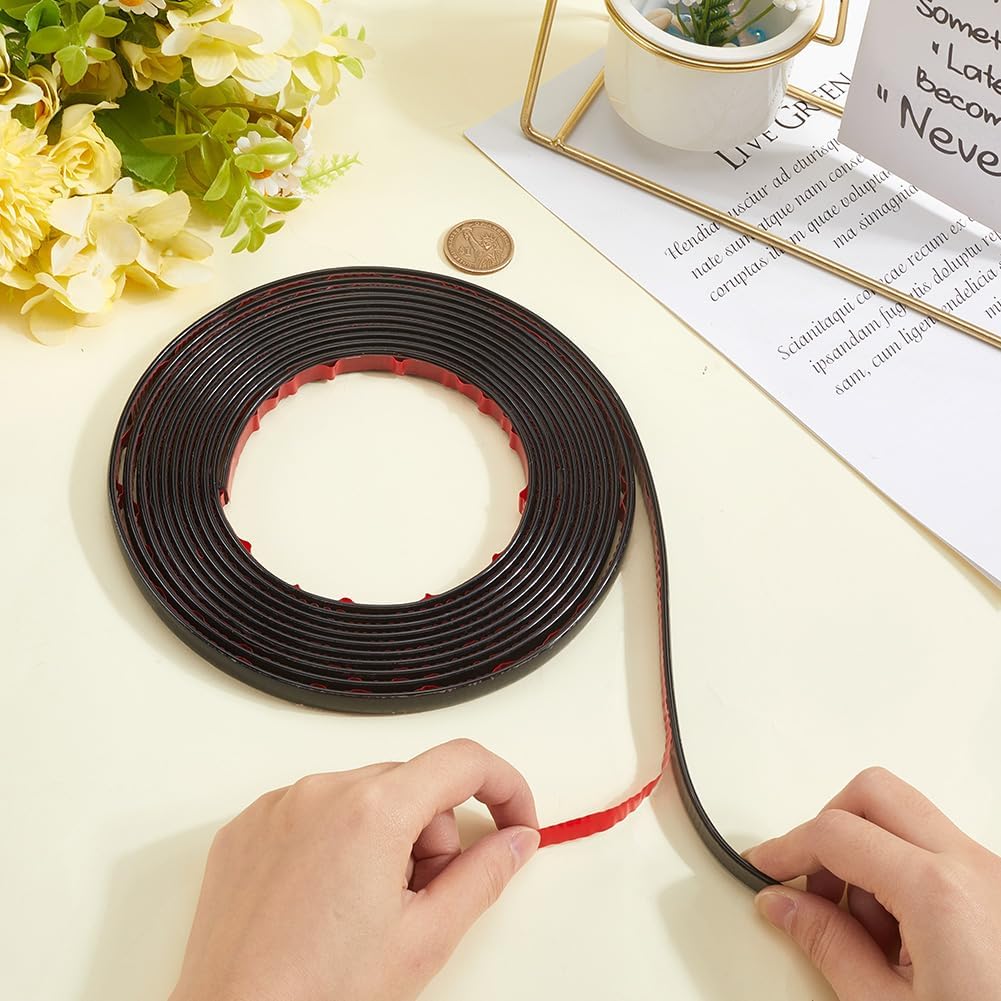 CRASPIRE 16.54Ft x 0.47in Molding Trim Peel and Stick Black Flexible Self Adhesive Waterproof Wall Mirror Corner Round Edge Tile Trim Ceiling Countertop for Floor Furniture Baseboard Border Door